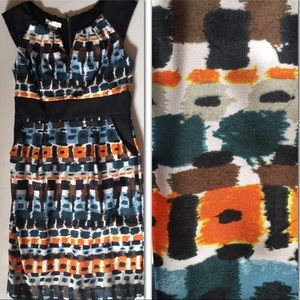NWT printed dress cute detail pockets back zip NEW